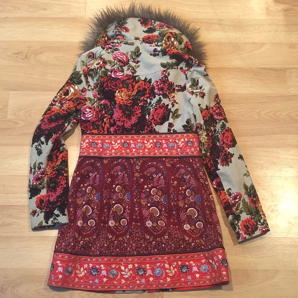 Elevenses Anthropologie Karelia Faux Fur Coat Sz 6 - Picture 2 of 8